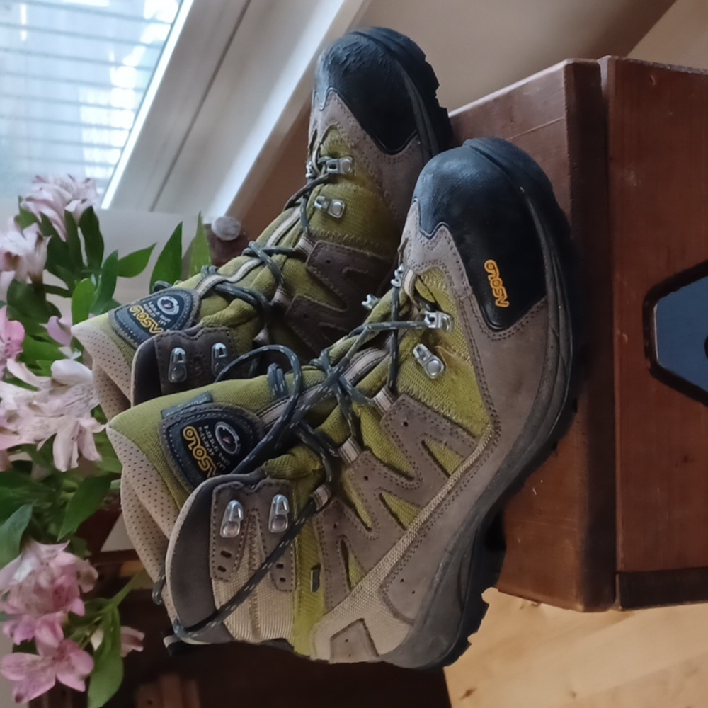 Asolo Neutron Mens Size 9.5 Gray Gore Tex Waterproof Hiking Boots Vibram